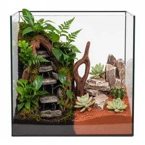 Paludarium i terrarium - Paludarium i terrarium to dwa r�ne, lecz pokrewne biotopy zamkni�te, kt�re pozwalaj� odtworzy� w domu fragment naturalnego �rodowiska zwierz�t l�dowych, p�wodnych i p�az�w. Terrarium s�u�y przede wszystkim do hodowli gad�w i p�az�w, natomiast paludarium ��czy stref� wodn� z l�dow�, tworz�c miniat...