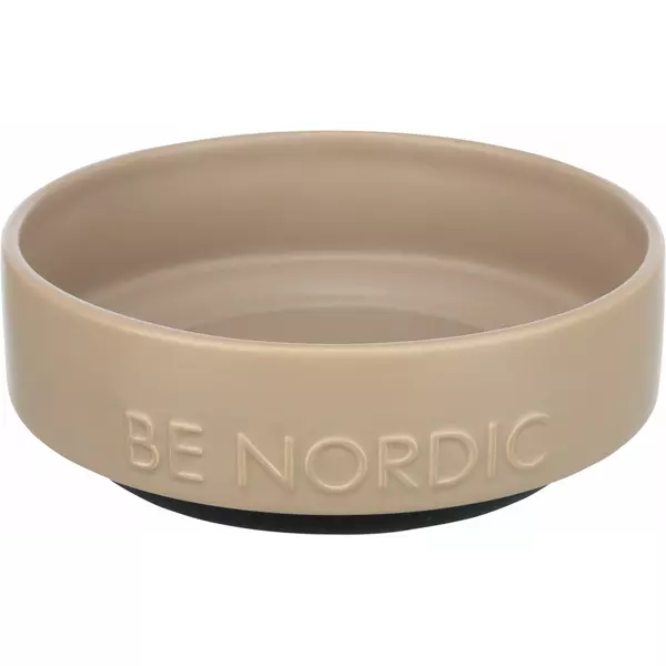 BE NORDIC, miska, dla psa, taupe, ceramika/guma, 0,5l/o 16cm
