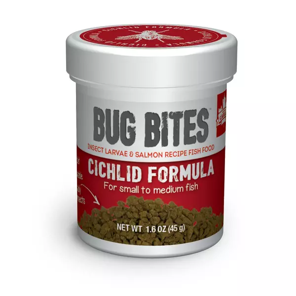 Bug Bites Cichlids Formula, pokarm dla piel�gnic, S/M, granulat, 45g