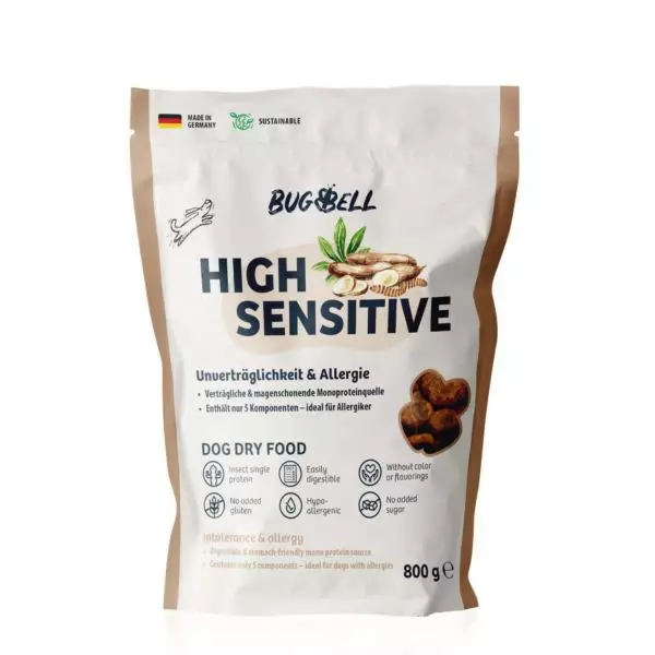 BugBell PIES HIGH SENSITIVE sucha 800g