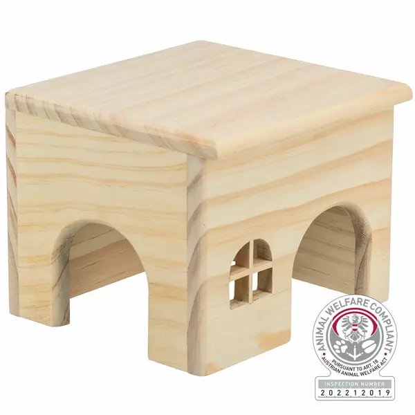 Domek drewniany z drzewa sosnowego dla chomika 15x12x15cm