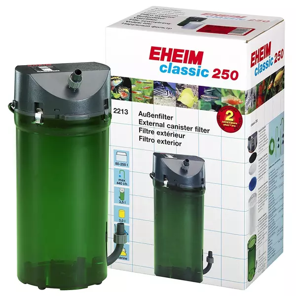 Eheim Classic 250++ (2213++) [440l/h] - filtr zewn�trzny z wk�adami BIO i podw�jnymi zaworami do akwarium 80-250l