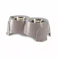 Ergo Feeder ,zestaw 2 misek, dla psa, na stojaku, szary, plastik, 2x850ml