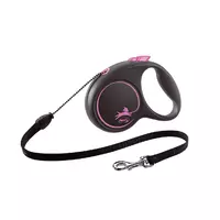 FLEXI Smycz automatyczna dla psa Black Design M linka 5 m kol. r�owy