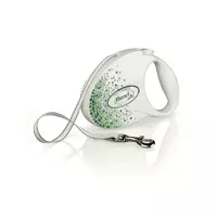 FLEXI Smycz Glam Splash Leaf, M TA�MA 5 m, bia�a