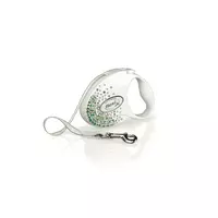 FLEXI Smycz Glam Splash Leaf,  S TA�MA 3m, bia�a