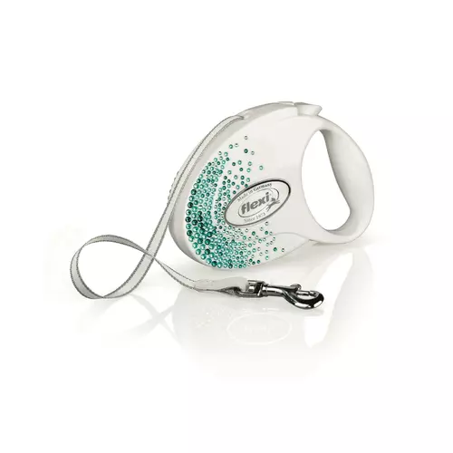 FLEXI Smycz Glam Splash Ocean, M TA�MA 5m, bia�a