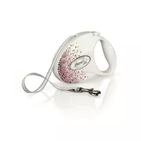 FLEXI Smycz Glam Splash Pink, M TA�MA 5m, bia�a