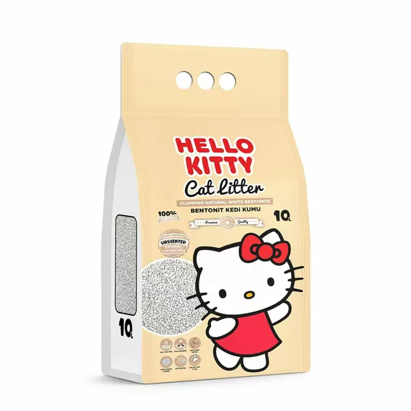 Hello Kitty, �wirek bentonit dla kota, naturalny10l