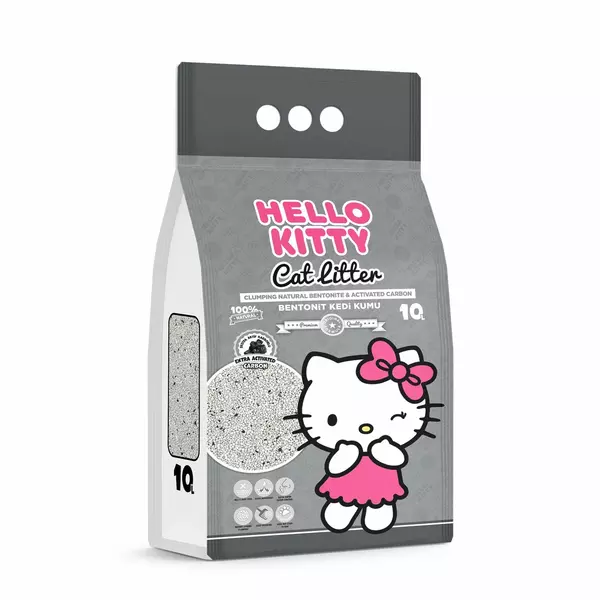 Hello Kitty, �wirek bentonit dla kota, z w�glem aktywnym 10l