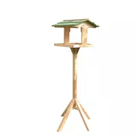 Karmnik dla ptak�w, drewniany, wolnostoj�cy, 36x34x112cm, z lampk� solarn�, do monta�u