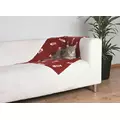 Koc 100x70cm Bordo W Bia�e Ryby
