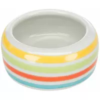 Miska ceramiczna dla chomika, zielone paski 50ml/�r.8cm