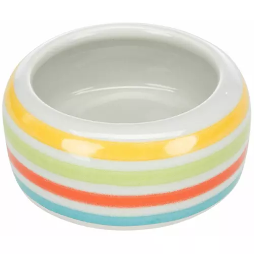 Miska ceramiczna dla chomika, zielone paski 50ml/�r.8cm
