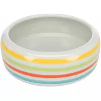 Miska ceramiczna dla kr�lika, zielone paski 500ml/�r.16cm
