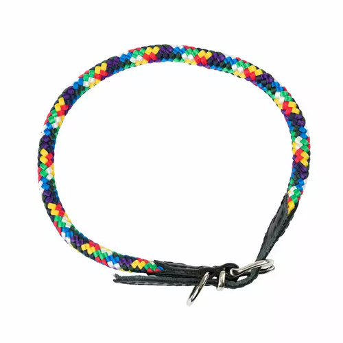 Obro�a dla psa, z klamr�, sznurek, 8mm/40cm multikolor
