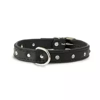 Obroża Skóra Łoś Kryształ 20mm/35cm czarny