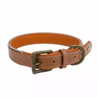 Obro�a sk�rzana, L: 53-63cm/30mm, ciemny be�
