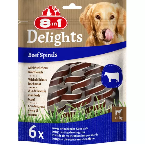 Przysmak dla psa 8in1 Delights Beef Spirals