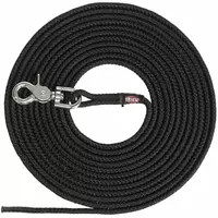 Smycz treningowa, dla psa, czarna, linka, S-L: 20 m/o 6mm