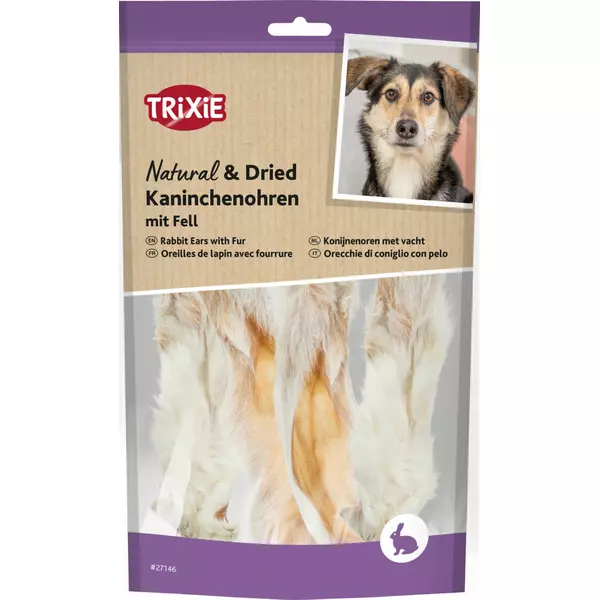 Uszy kr�lika z futrem, przysmak, dla psa 100g